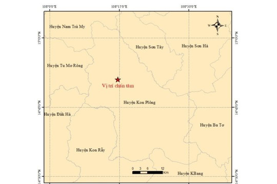Tiếp tục xảy ra 4 trận động đất ở Kon Tum