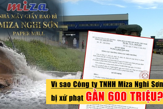 Vì sao Công ty TNHH Miza Nghi Sơn bị xử phạt gần 600 triệu?