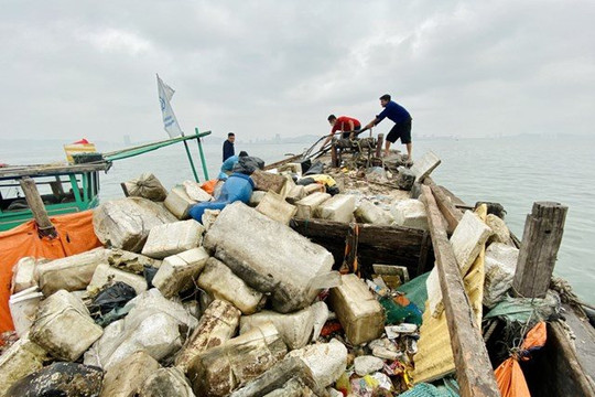 Quảng Ninh: Mỗi ngày thu gom hàng tấn rác trên vịnh Hạ Long