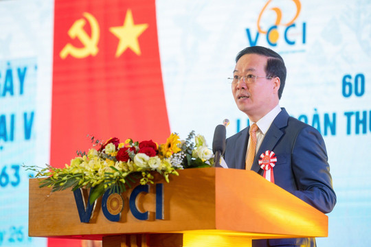 Chủ tịch nước Võ Văn Thưởng dự lễ kỷ niệm 60 năm ngày truyền thống VCCI