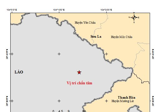 Xảy ra động đất 3,7 độ richter tại khu vực biên giới gần Sơn La