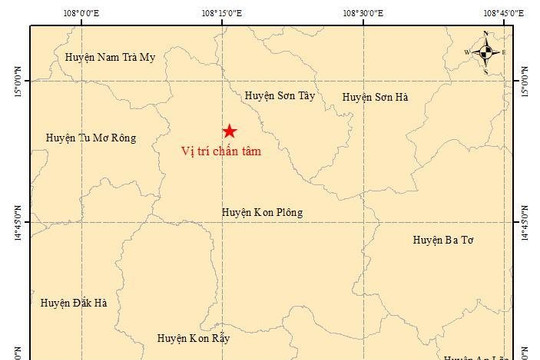 Trong một buổi sáng, Kon Tum hứng chịu 10 trận động đất