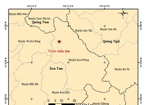 Kon Tum: Lại tiếp tục xảy ra rung lắc vì động đất tại huyện Kon Plông