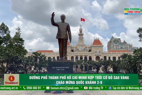 [VIDEO] Đường phố Thành phố Hồ Chí Minh rợp trời cờ đỏ sao vàng chào mừng Quốc khánh 2-9