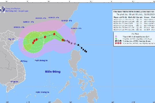 Bão số 3 đạt cấp siêu bão giật trên cấp 17 trên Biển Đông