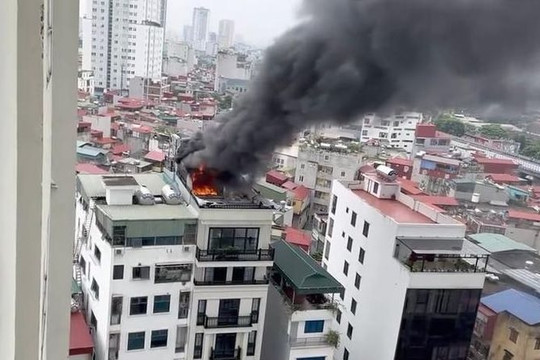 Lại xảy ra cháy tại công trình cao tầng tại quận Thanh Xuân, Hà Nội