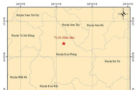 Kon Tum xảy ra động đất có độ lớn 4.0 tại huyện Kon Plông