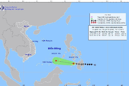 Dự báo áp thấp nhiệt đới sẽ đi vào Biển Đông 