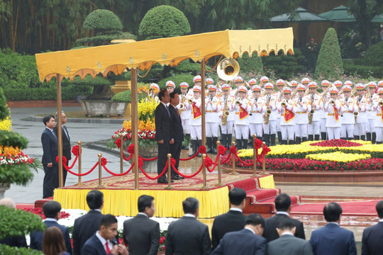 Chủ tịch nước Võ Văn Thưởng chủ trì lễ đón Tổng thống Indonesia