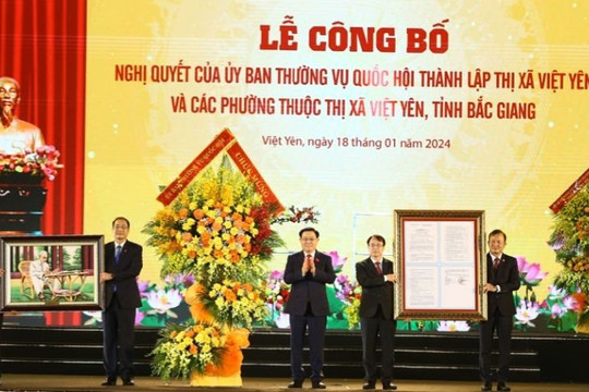 Công bố thành lập thị xã Việt Yên, tỉnh Bắc Giang