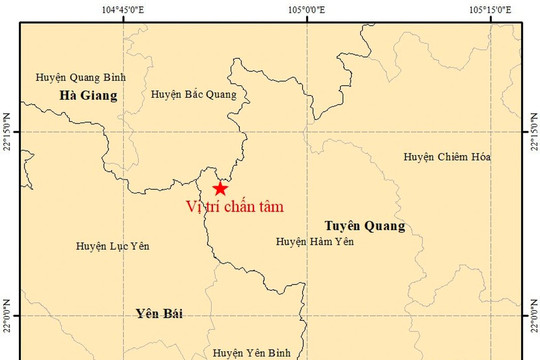 Xảy ra động đất 4 độ richter tại Tuyên Quang