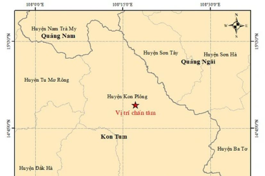 Huyện Kon Plông (Kon Tum) tiếp tục xảy ra động đất 4,1 độ richter 