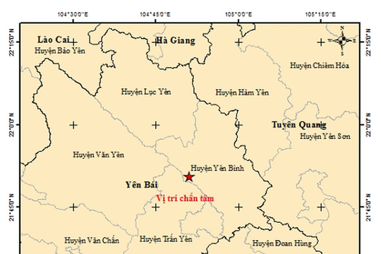 Động đất 3,0 độ ở Yên Bái
