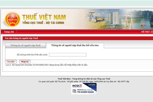 Một tên miền giả mạo website Tổng cục Thuế, người dân cảnh giác