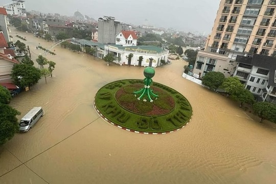 Mưa lớn gây ngập úng nhiều nơi ở Lạng Sơn