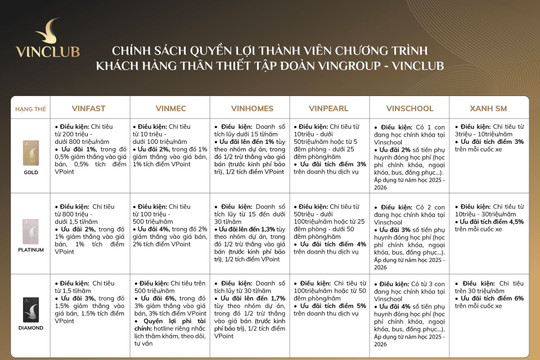 Vingroup ra mắt chương trình khách hàng thân thiết VinClub