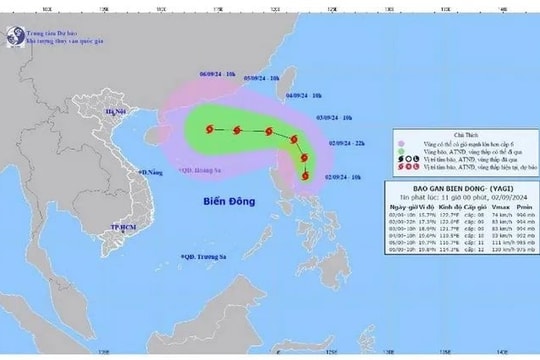 Bão YAGI đang hướng vào Biển Đông với cường độ rất mạnh