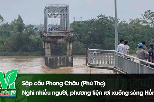 [VIDEO] Sập cầu Phong Châu (Phú Thọ) - Nghi nhiều người, phương tiện rơi xuống sông Hồng