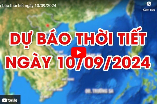 Dự báo thời tiết ngày 10/9/2024: Vùng núi, trung du Bắc Bộ, Bắc Trung Bộ mưa lớn