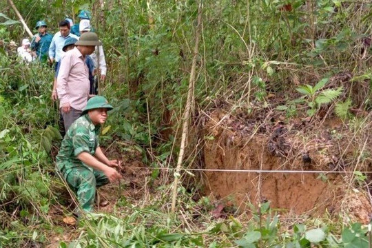 Quảng Nam: Xuất hiện vết nứt sâu trên đồi, sơ tán khẩn cấp 11 hộ dân