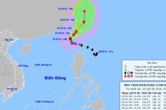 Bão số 5 gây biển động dữ dội, vùng gần tâm bão cấp 13-15, giật trên cấp 17