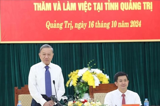 Tổng Bí thư, Chủ tịch nước Tô Lâm: Quảng Trị có tiềm năng phát triển năng lượng, nhất là năng lượng sạch