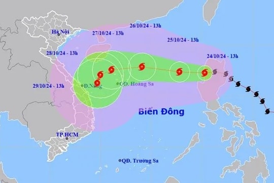 Bão Trami di chuyển nhanh vào Biển Đông, khả năng mạnh thêm 2 cấp