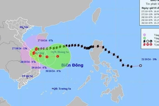 Bão số 6 giật cấp 9 đang quần thảo vùng biển Thừa Thiên Huế - Đà Nẵng