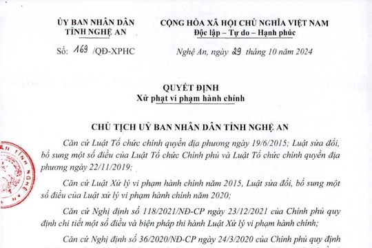 Nghệ An: Công ty Phú Hưng NA bị phạt hơn 1 tỷ đồng vì vi phạm trong khai thác khoáng sản