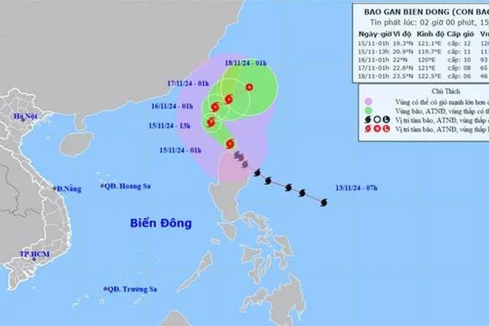 Bão Usagi mạnh cấp 12, giật cấp 15, khả năng vào Biển Đông trong đêm nay