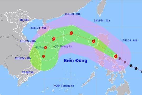 Siêu bão Man-yi có khả năng đổ bộ vào biển Đông đêm ngày 17/11