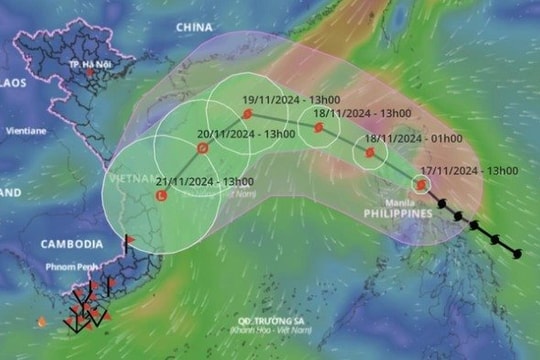 Siêu bão Man-yi trở thành cơn bão số 9 trên biển Đông