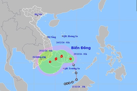 Áp thấp nhiệt đới có thể mạnh lên thành bão trong 24 giờ tới