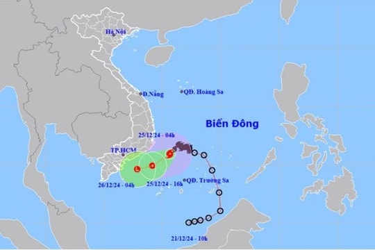 Bão số 10 dự báo suy yếu và tan thành một vùng áp thấp