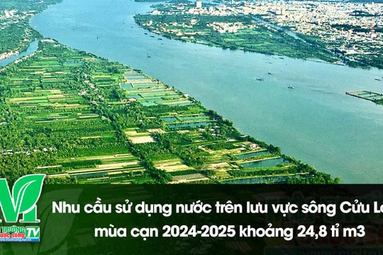 [VIDEO] Nhu cầu sử dụng nước trên lưu vực sông Cửu Long mùa cạn 2024-2025 khoảng 24,8 tỉ m3