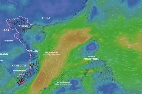 Biển Đông xuất hiện vùng áp thấp nhiệt đới mới