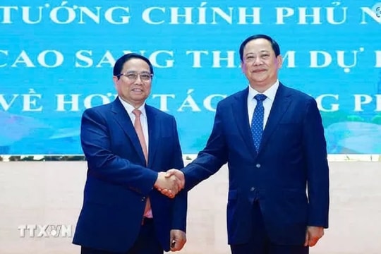 Thủ tướng Phạm Minh Chính tới Viêng Chăn, bắt đầu các hoạt động thăm và làm việc tại Lào