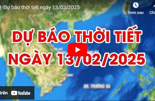 Dự báo thời tiết ngày 13/2/2025: Nhiều nơi có mưa nhỏ