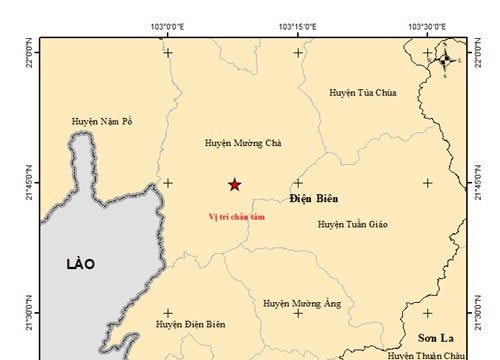 Trưa nay (16/5), động đất 5 độ xảy ra tại Mường Chà, Điện Biên