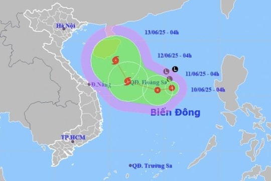Áp thấp nhiệt đới trên Biển Đông gió giật cấp 8, hướng về Hoàng Sa