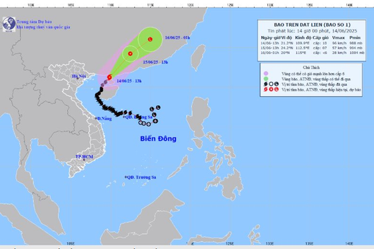 Bão số 1 vào đất liền của Trung Quốc, sắp suy yếu thành áp thấp nhiệt đới