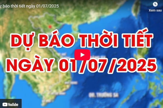Dự báo thời tiết ngày 1/7/2025: Miền Bắc, Hà Nội mưa to, gió lớn