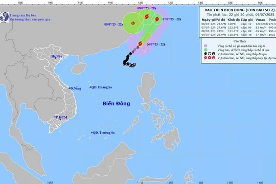 Bão số 2 ra khỏi Biển Đông, không có khả năng quay trở lại