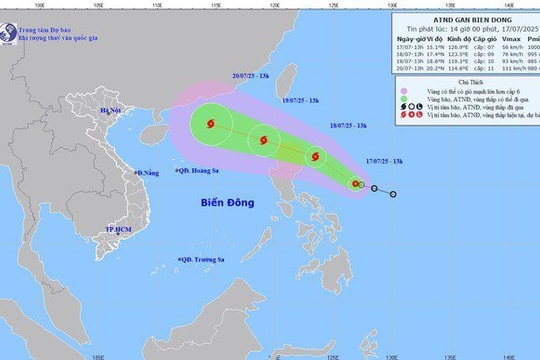 Bộ NN&MT yêu cầu ứng phó trước áp thấp nhiệt đới có khả năng mạnh lên thành bão