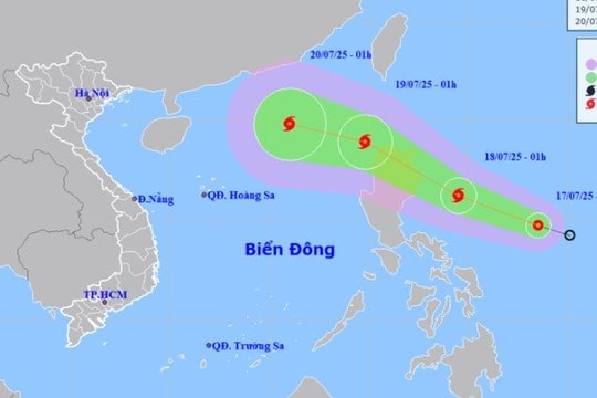 Áp thấp nhiệt đới tiến nhanh vào Biển Đông, có khả năng thành bão