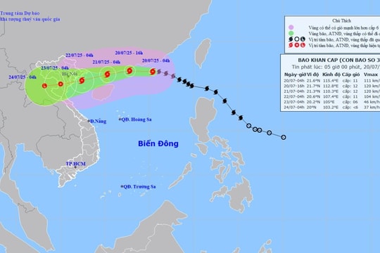 Bão số 3 tiến gần, Bắc Bộ và Bắc Trung Bộ mưa rất to, cảnh báo lũ quét và sạt lở