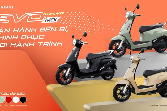 VinFast ra mắt xe máy điện Evo Grand với 2 pin có thể tháo rời