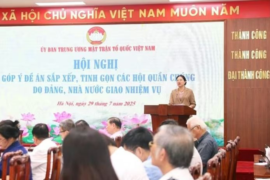 Trình Bộ Chính trị xem xét Đề án sắp xếp, tinh gọn các Hội quần chúng do Đảng, Nhà nước giao nhiệm vụ trước 31/8