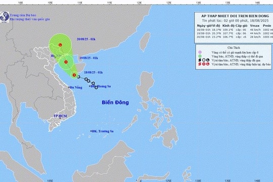 Áp thấp nhiệt đới vào vịnh Bắc Bộ, miền Bắc mưa lớn kéo dài