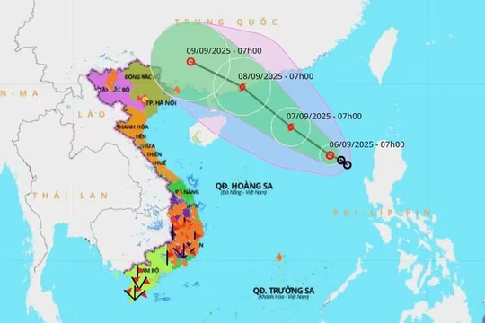 Bão số 7 Tapah có thể gây mưa lớn cho miền Bắc nước ta